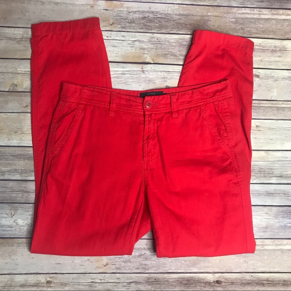 J crew red chino cotton pants